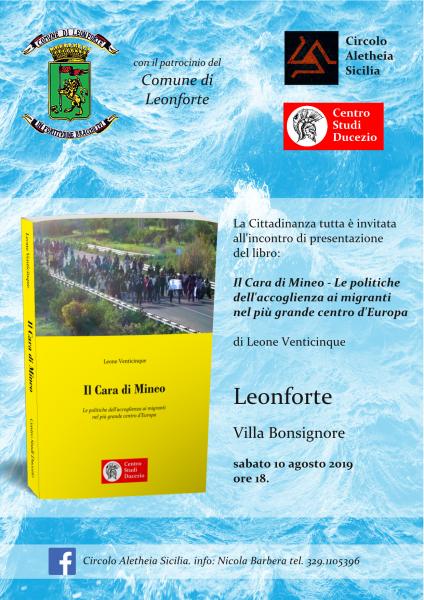 Presentazione libro Il Cara di Mineo  (Leonforte, 10 agosto 2019)